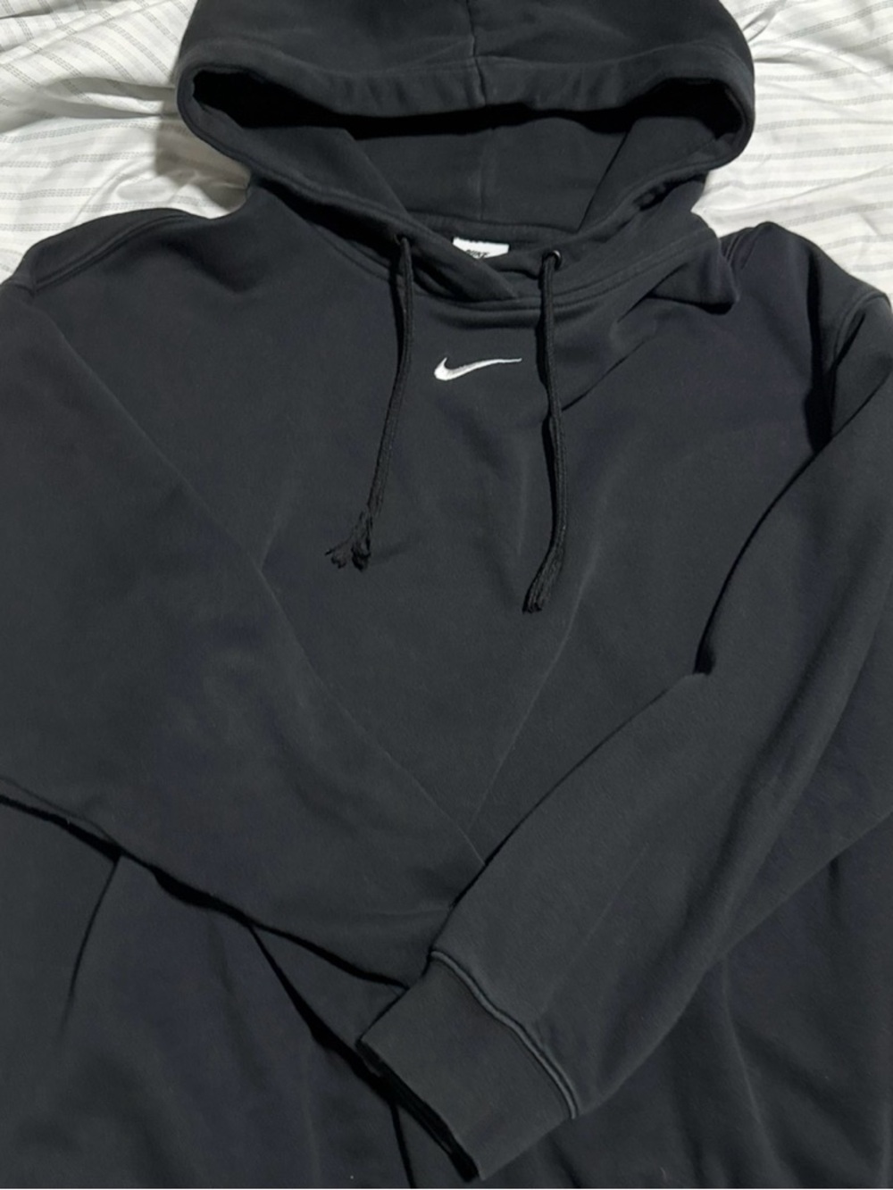 Nike Black Hoodie with White Swoosh